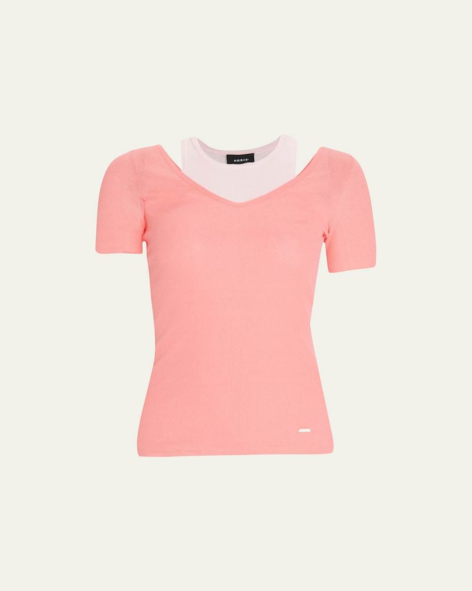 Two-in-One Layered Knit Top